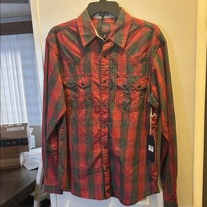 Moonshine Spirit Red and Gray Regular Fit Plaid Button-Up Shirt